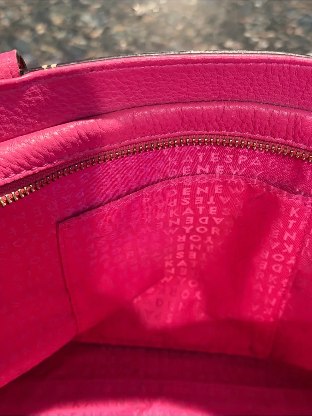 kate spade Hot Pink Leather Shoulder Bag with Tassel